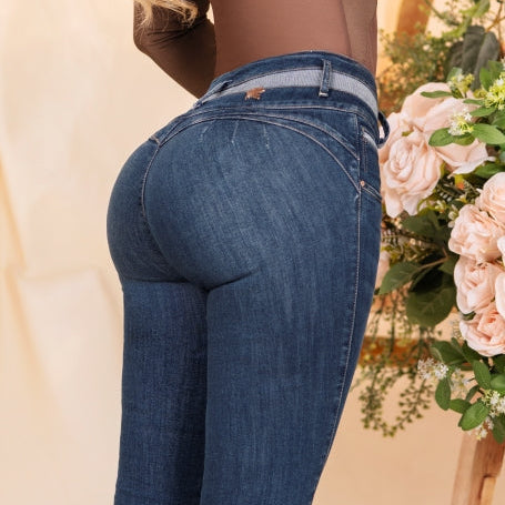 JEAN SKINNY PUSH UP TIRO ALTO