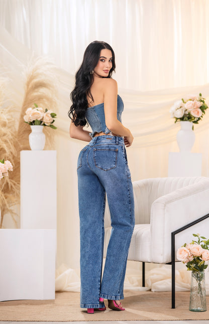 JEAN WIDE LEG PUSH UP