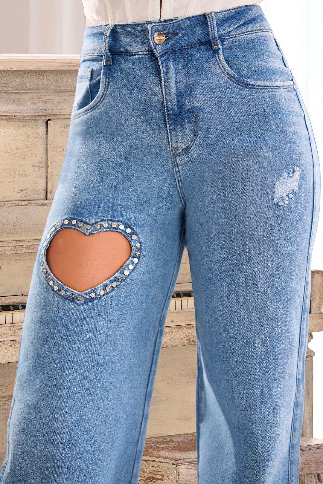 JEAN WIDE LEG CORAZON